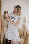 Женская сорочка ЖС 034-П (звезды на сером меланже)