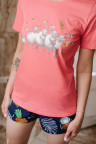 Женская пижама ЖП 064/3-П (коралл + тропические фрукты)